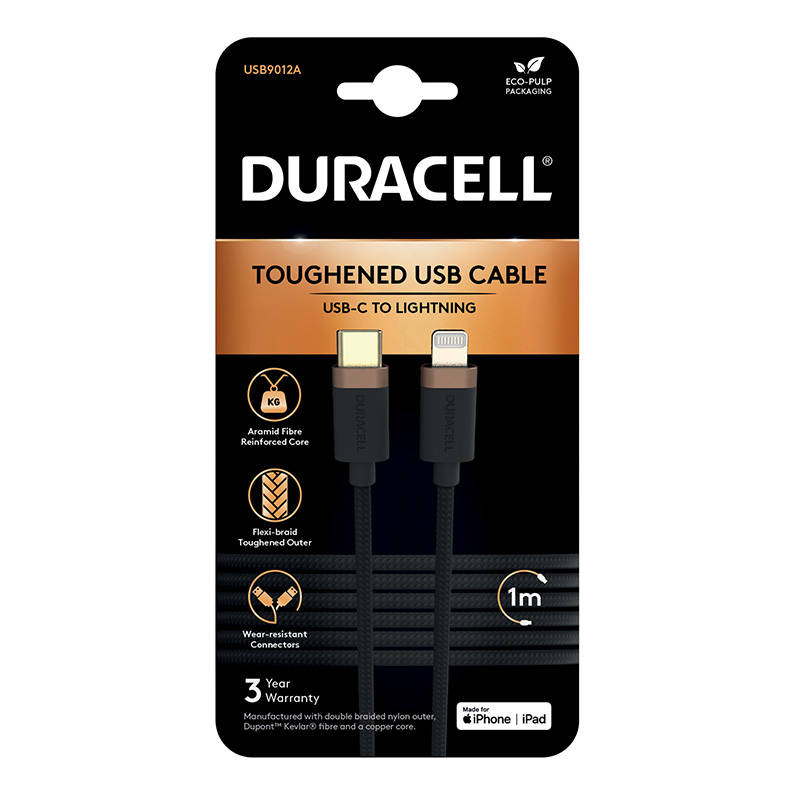 Duracell USB-C kabel za Lightning 1m (crni)