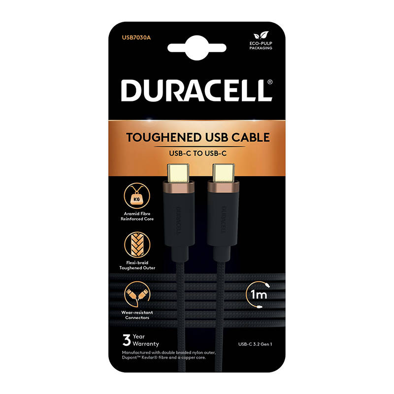 Duracell USB-C kabel za USB-C 3.2 1m (crni)