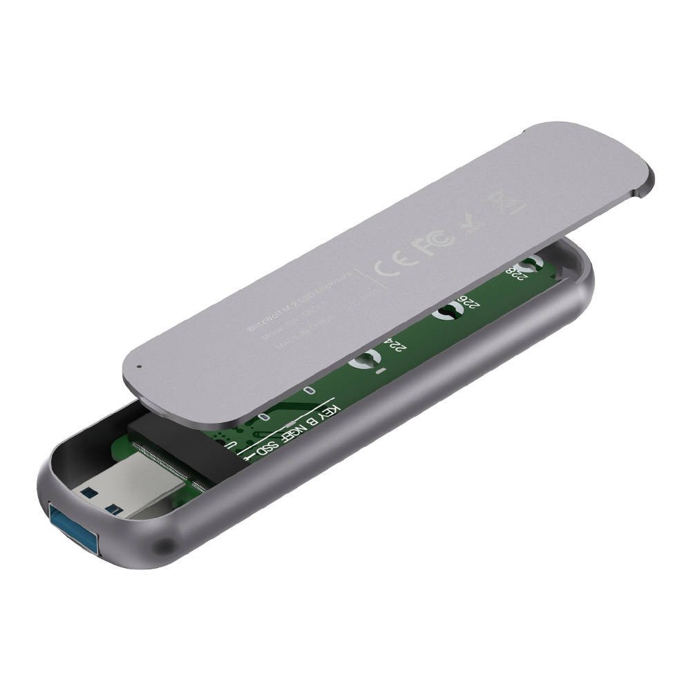 Vanjsko kućište za pohranu SATA M.2 SSD BlitzWolf BW-SSDE4 B-ključ, 5 Gbps, USB-C 3.1