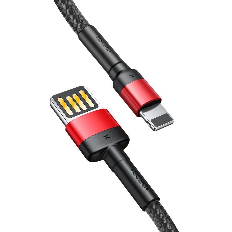 Baseus Cafule dvostrani USB Lightning kabel 2,4A 1m (crni+crveni)