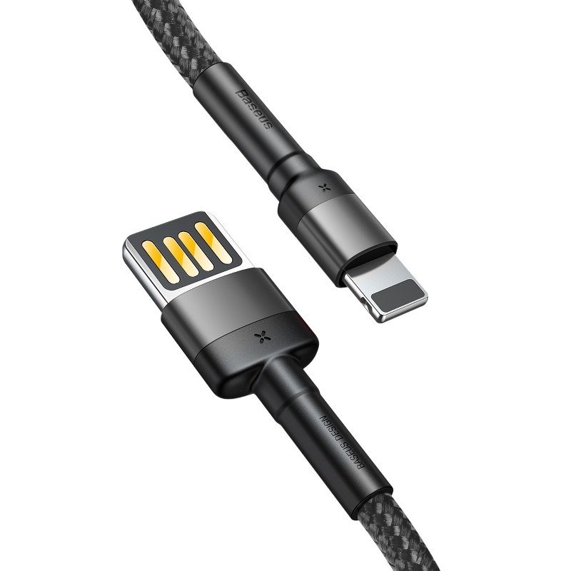 Lightning USB kabel (reverzibilni) Baseus Cafule 2.4A 1m (sivo-crni)