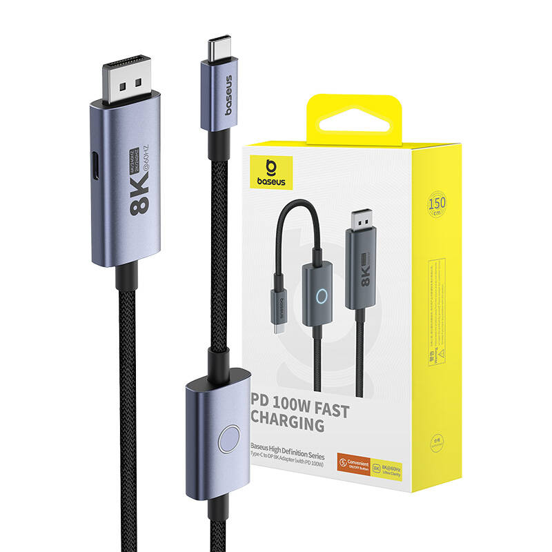 Adapter USB-C - DP Baseus 8K 1,5m (crni)