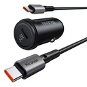 Auto punjač McDodo CC-7493 65W s mini bijelim USB-C kabelom s E-mark čipom 1m 100W (crni)