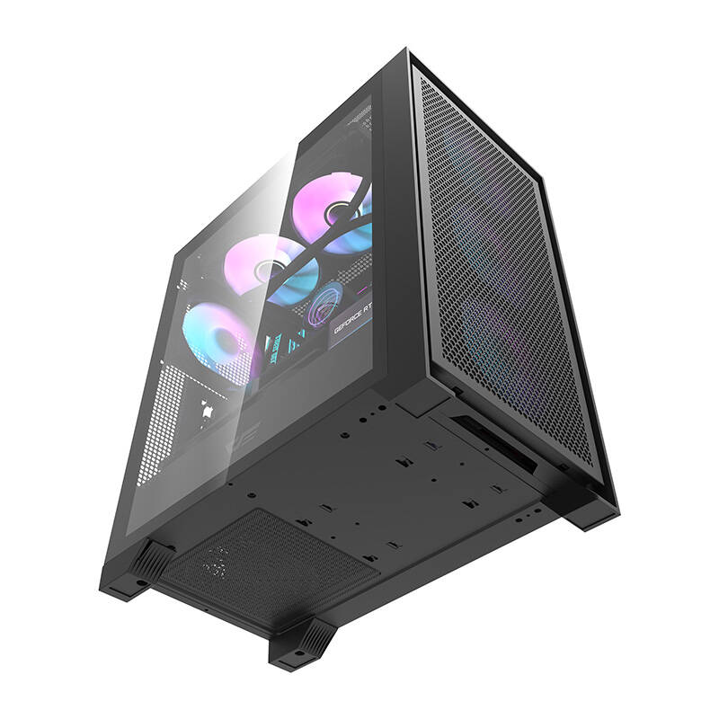 Kućište za računalo Darkflash DRX70 MESH + 4 RGB ventilatora (crno)