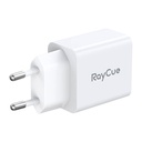 RayCue USB-C + USB-A PD 20W EU punjač (bijeli)