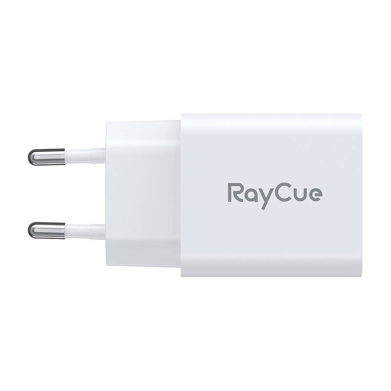 RayCue USB-C + USB-A PD 20W EU punjač (bijeli)