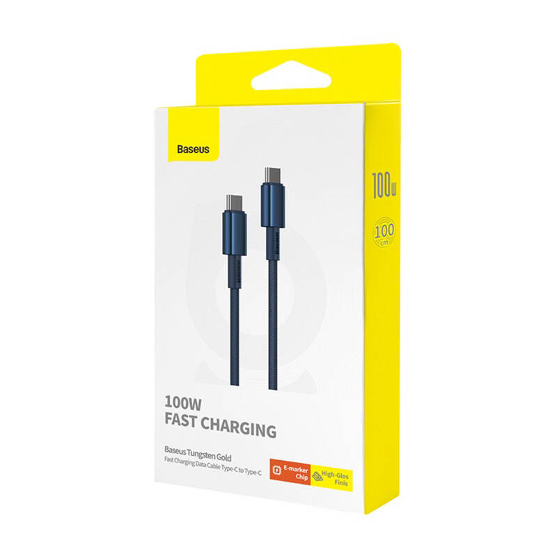 Kabel USB-C do USB-C Baseus Tungsten Gold, 100W, 1m (niski)