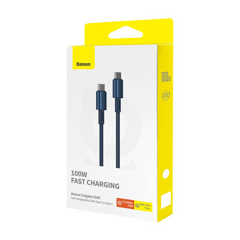 Kabel USB-C do USB-C Baseus Tungsten Gold, 100W, 2m (niski)