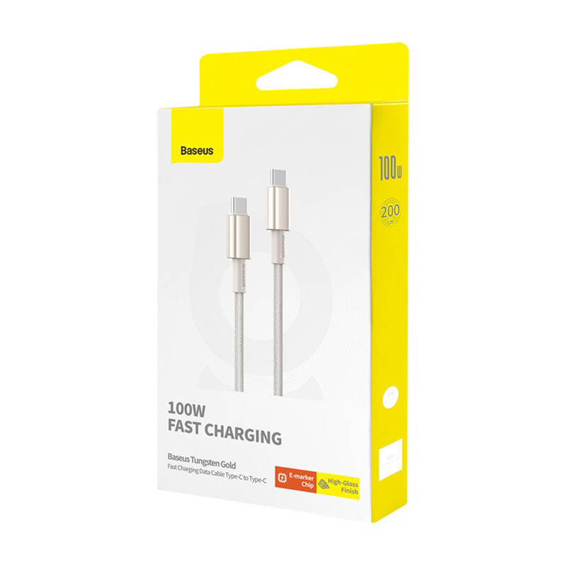 Kabel USB-C do USB-C Baseus Tungsten Gold, 100 W, 2 m (złoty)