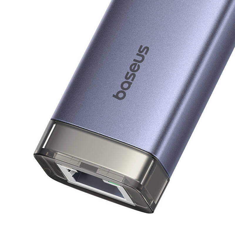 Hub 4u1 Baseus UltraJoy USB-A&USB-C na 3xUSB3.0+USB-C+RJ45 (sivo)