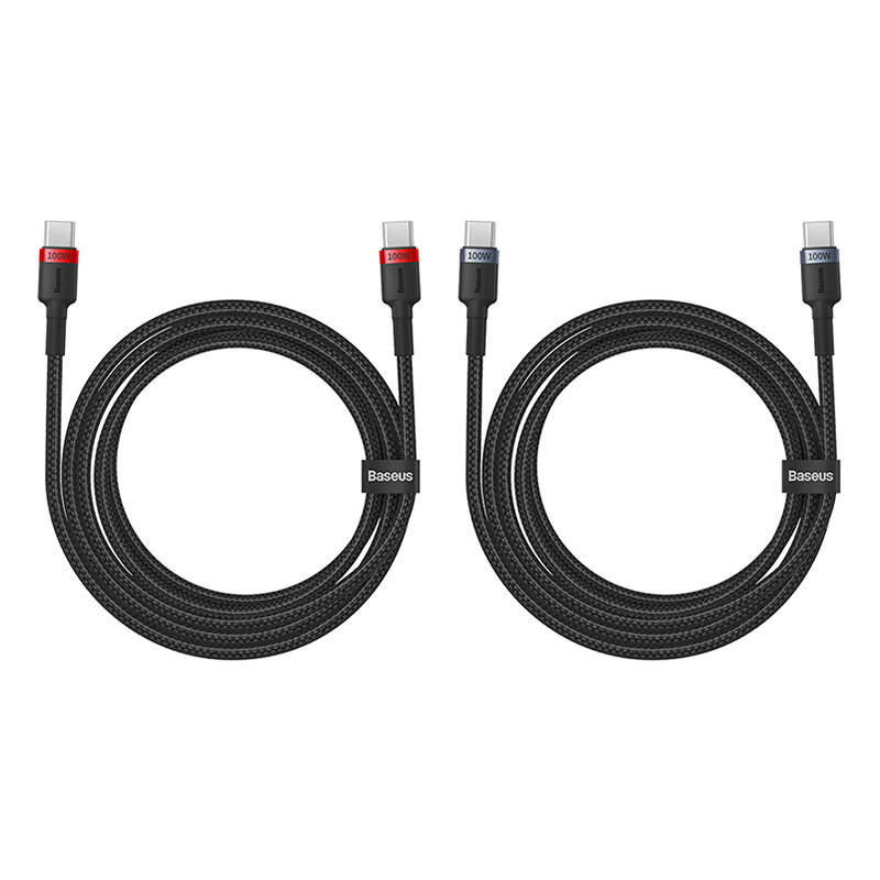 Kabel Baseus Cafule USB-C na USB-C 100W,2m,2kom (crveno crni, sivo crni)