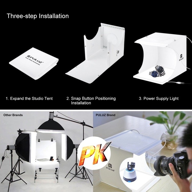 Foto studio Puluz 20cm LED 1100 lumena + sjenilo PU5137