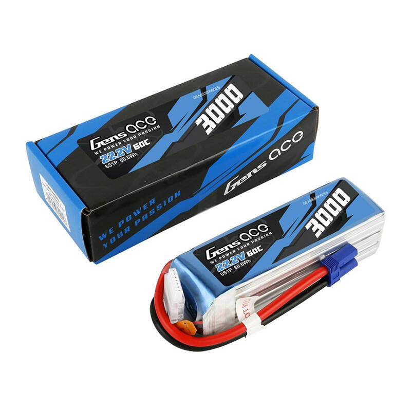 Gens ace 3000 mAh 22,2 V 60C 6S1P Lipo baterija s EC5 utikačem