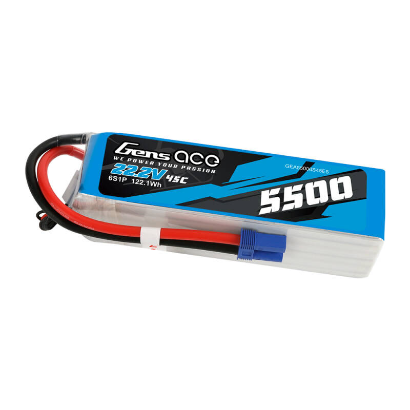 Gens ace 5500mAh Lipo 22.2V 45C 6S1P model helikopterskih baterija