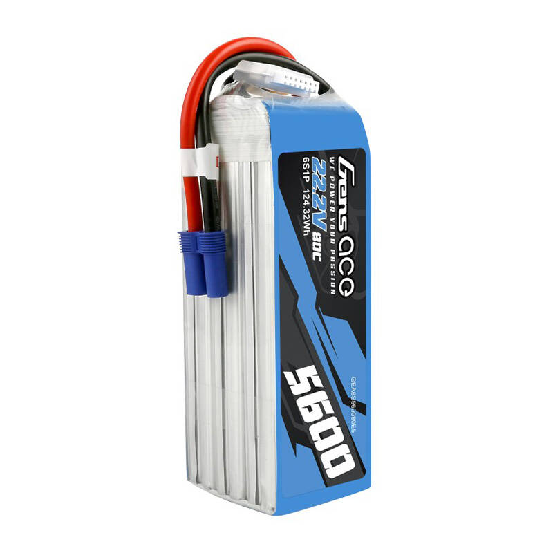 Gens ace 5600 mAh 80C 22,2 V 6S1P Lipo baterija s EC5 utikačem