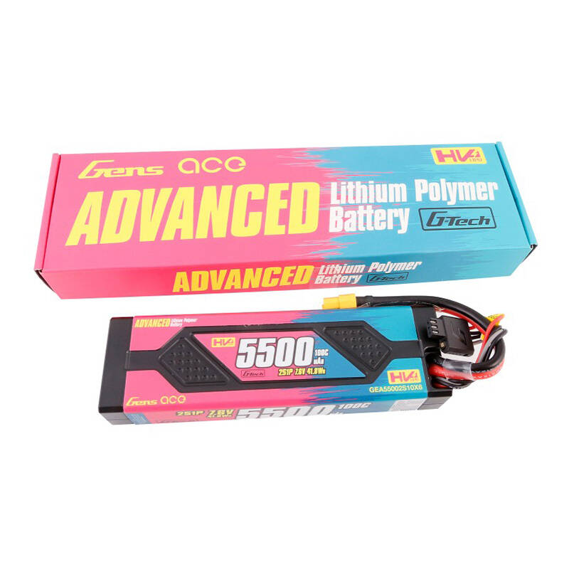 Gens ace Advanced 5500mAh 7.6V 100C 2S1P HardCase Lipo baterija s XT60