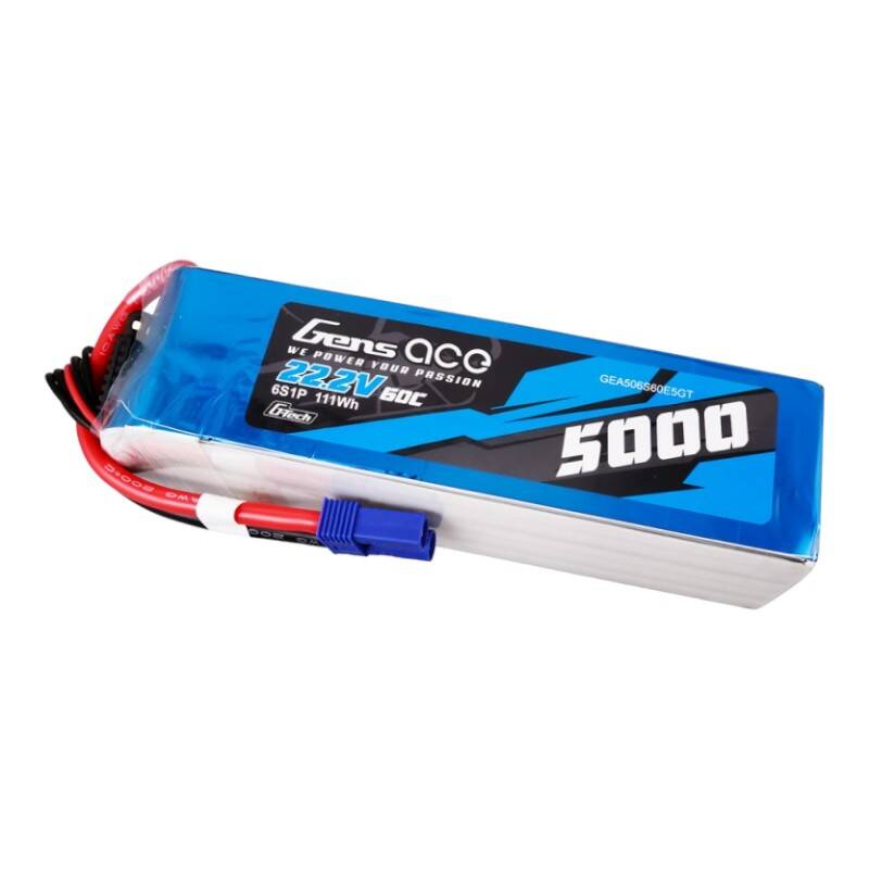 Gens ace G-Tech 5000mAh 22.2V 60C 6S1P Lipo baterija s EC5 utikačem