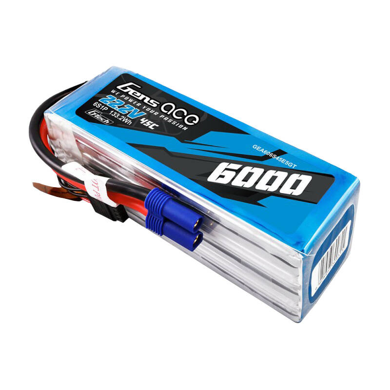 Gens ace G-Tech 6S 6000mAh 22.2V 45C Lipo baterija s EC5 utikačem