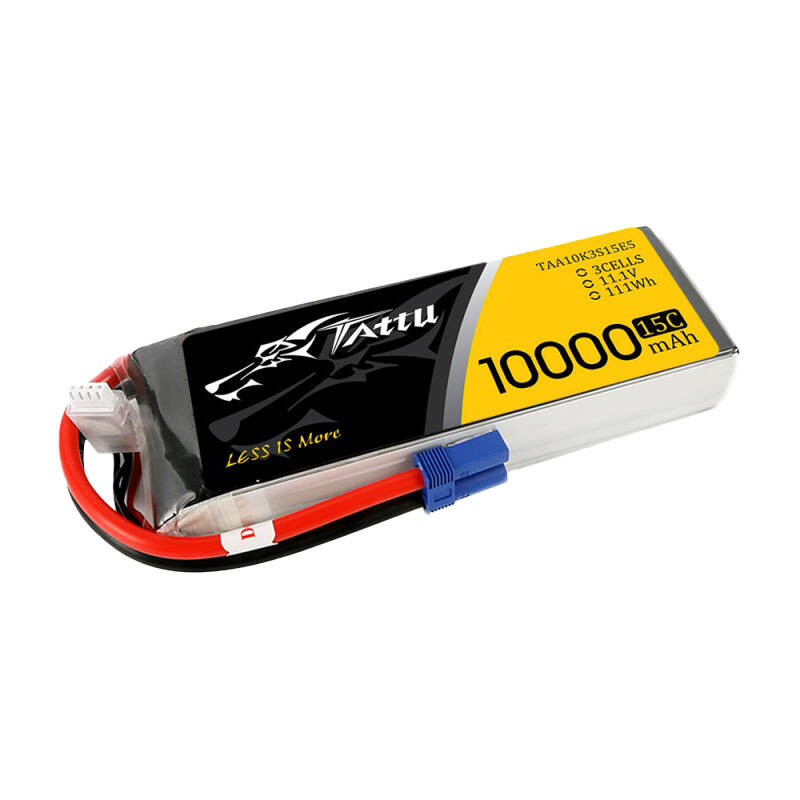 Tattu 11,1 V 15C 3S 10000 mAh Lipo baterija s EC5 utikačem