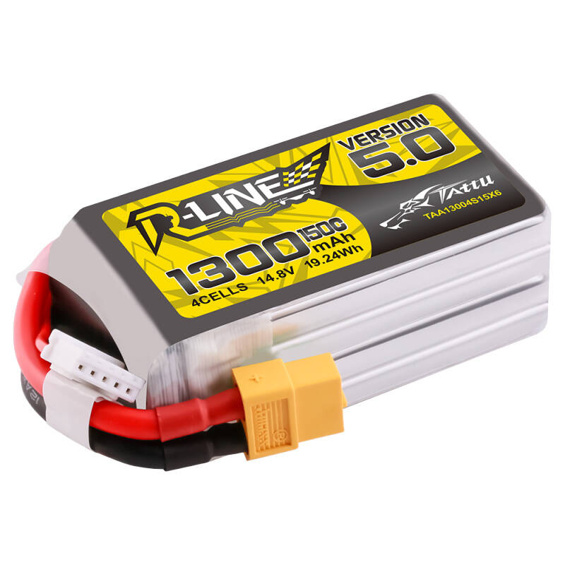 Tattu R-Line verzija 5.0 1300mAh 14.8V 150C 4S1P Lipo baterija s XT60 utikačem