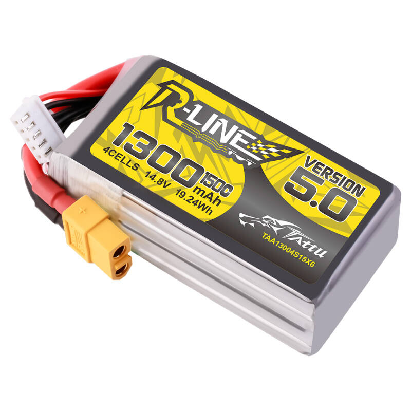 Tattu R-Line verzija 5.0 1300mAh 14.8V 150C 4S1P Lipo baterija s XT60 utikačem