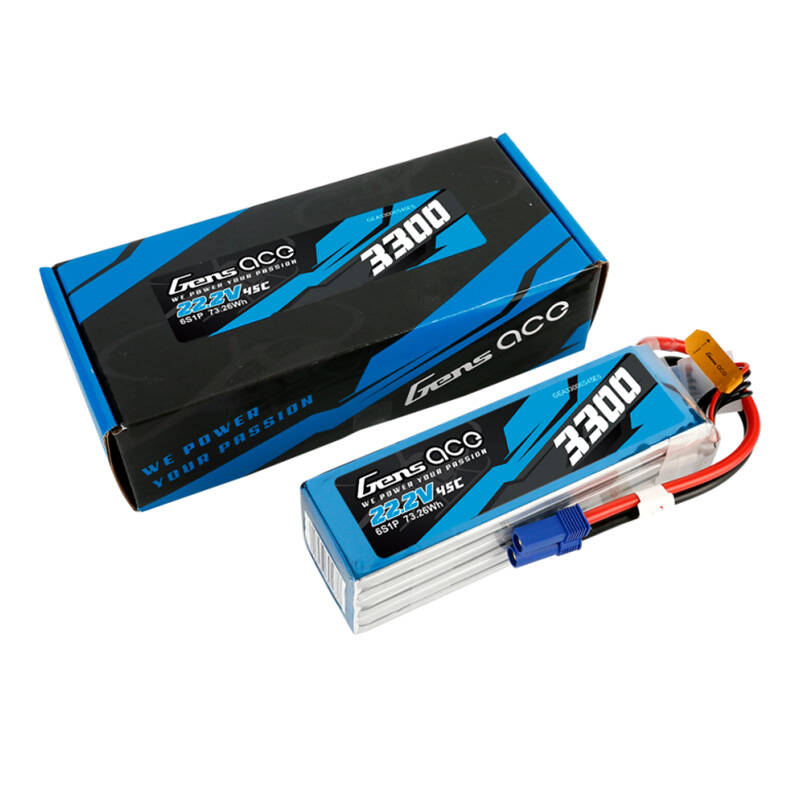 Gens ace 3300 mAh 22,2 V 45C 6S1P Lipo baterija s EC5 utikačem