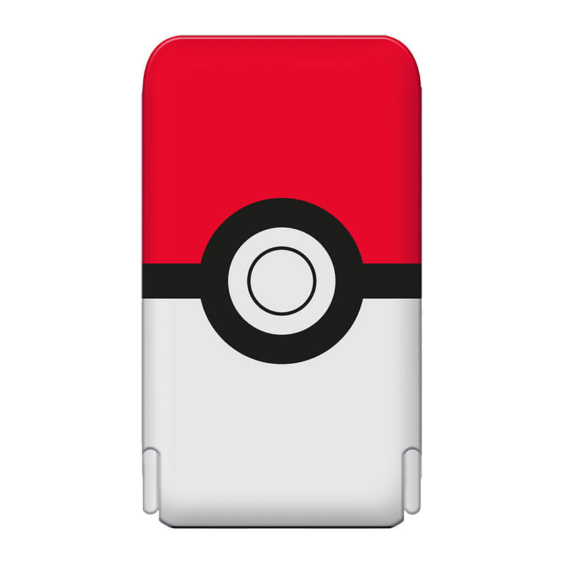 Magnetni powerbank OTL 5000 mAh, USB-C 15W, Pokemon Pokeball sa postoljem (crveno-bijeli)