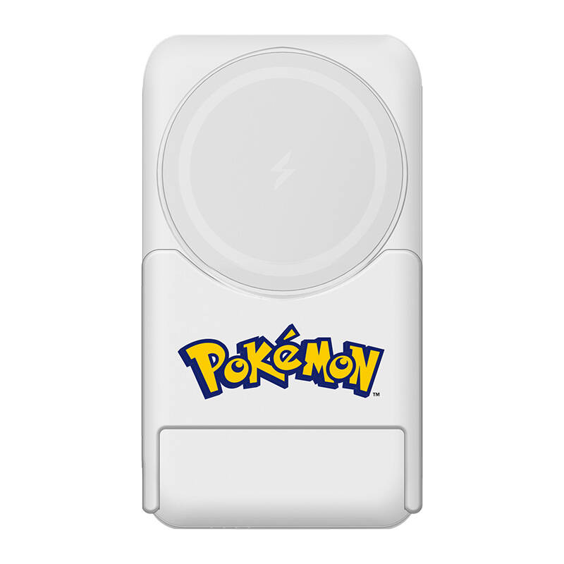 Magnetni powerbank OTL 5000 mAh, USB-C 15W, Pokemon Pokeball sa postoljem (crveno-bijeli)