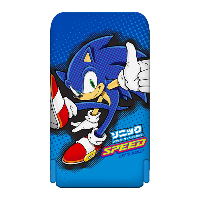 Magnetni powerbank OTL 5000 mAh, USB-C 15W, Sonic The Hedgehoh sa postoljem (plavi)