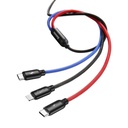 Baseus Rapid USB kabel 3u1 tip C / Lightning / Micro 3A 1,2M - crni