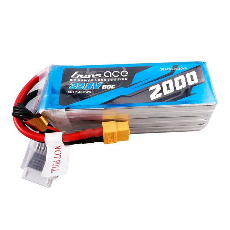 Gens ace 2000 mAh 22,8 V 60C 6S1P Lipo baterija visokog napona s XT60 utikačem