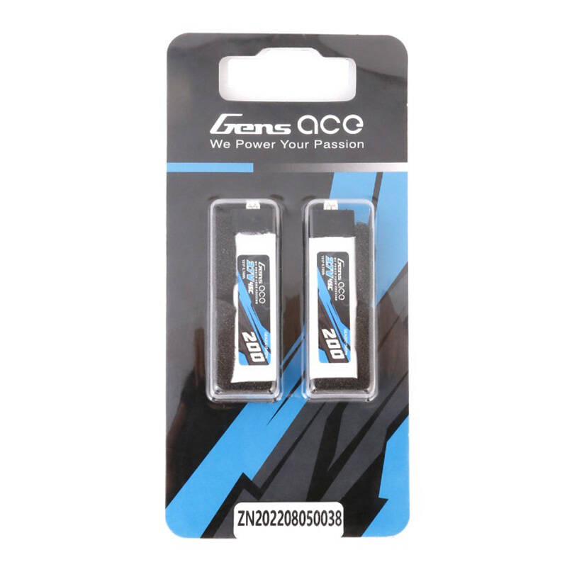 Gens ace 200mAh 3.7V 45C 1S1P Lipo baterija (2kom)