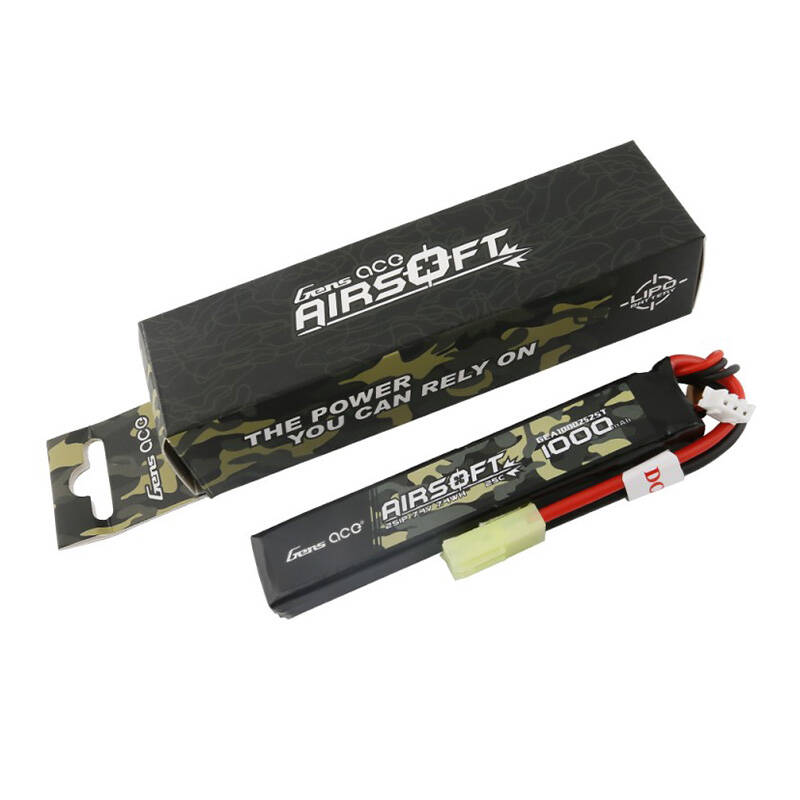 Gens ace 25C 1000 mAh 2S1P 7,4 V Airsoft Gun Lipo baterija s mini Tamiya utikačem