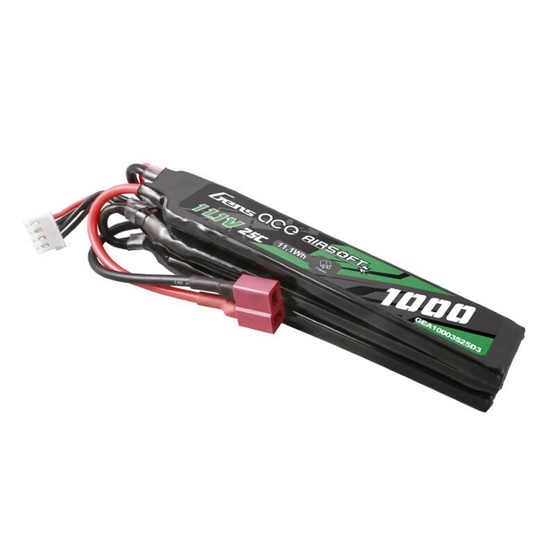 Gens ace 25C 1000mAh 3S1P 11.1V Nunchuck 3X Airsoft Gun Lipo baterija s T utikačem