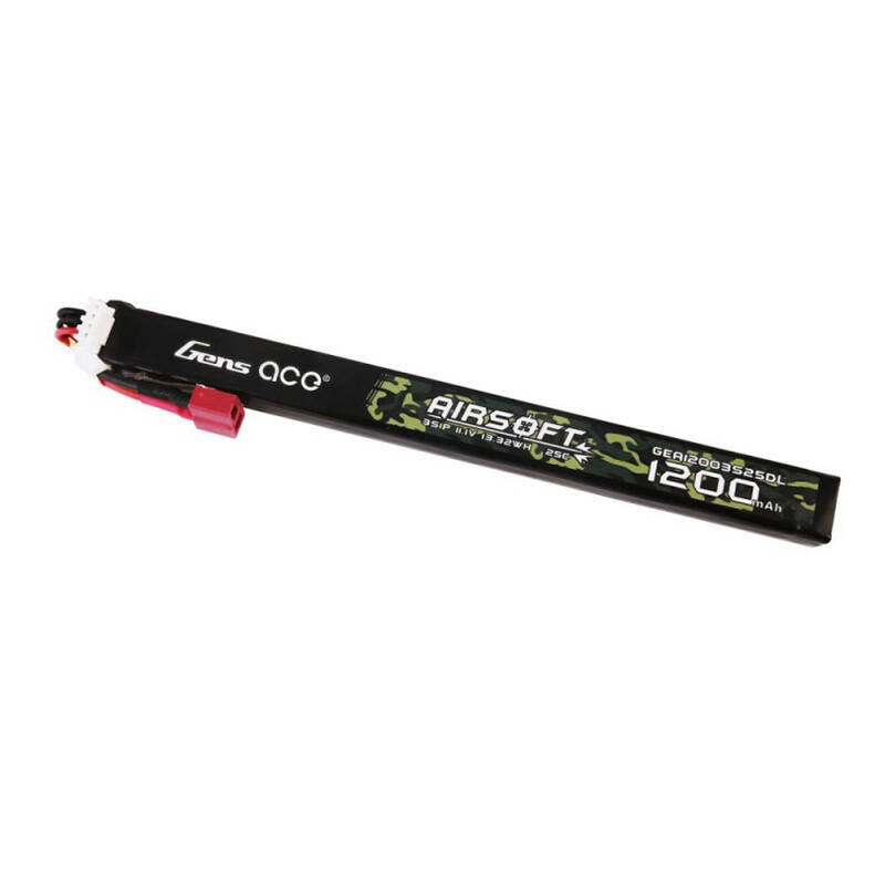 Gens Ace 25C 1200 mAh 3S1P 11,1 V Airsoft Gun Lipo baterija s T utikačem, duga veličina