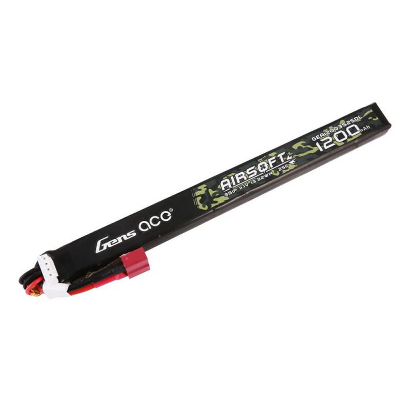 Gens Ace 25C 1200 mAh 3S1P 11,1 V Airsoft Gun Lipo baterija s T utikačem, duga veličina