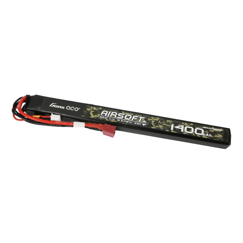 Gens ace 25C 1400mAh 3S1P 11.1V Airsoft Gun Lipo baterija s T utikačem