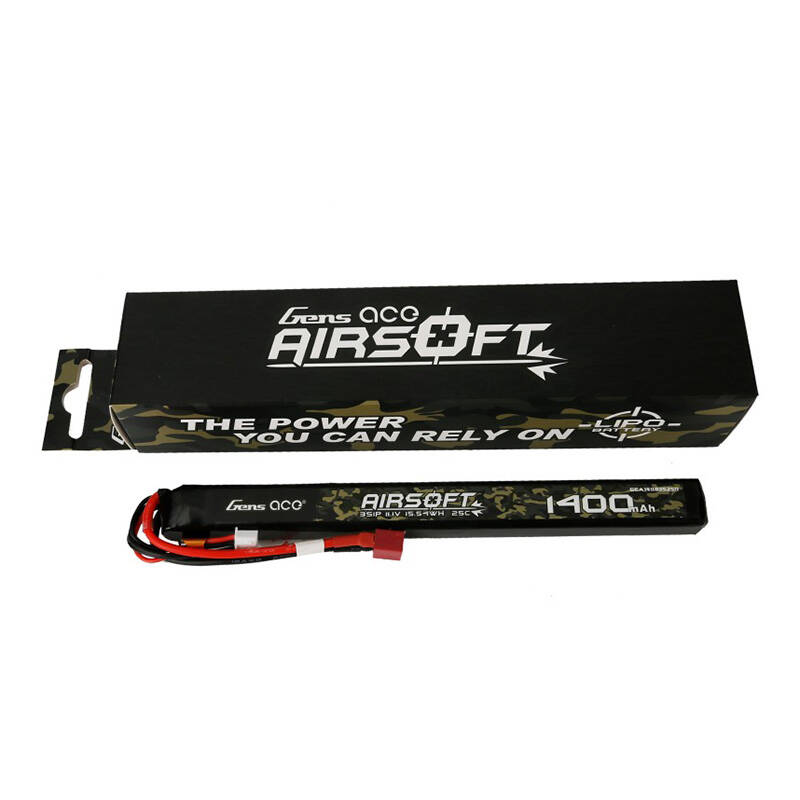 Gens ace 25C 1400mAh 3S1P 11.1V Airsoft Gun Lipo baterija s T utikačem