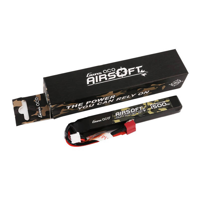 Gens ace 25C 1500 mAh 2S1P 7,4 V Airsoft Gun Lipo baterija s T utikačem