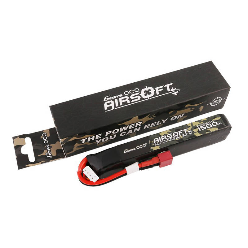 Gens ace 25C 1500mAh 3S1P 11.1V Airsoft Gun Lipo baterija s T utikačem