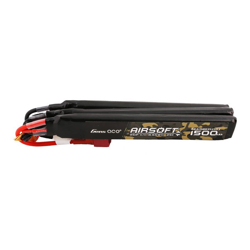 Gens ace 25C 1500mAh 3S1P 11.1V Nunchuck 3X Airsoft Gun Lipo baterija s T utikačem