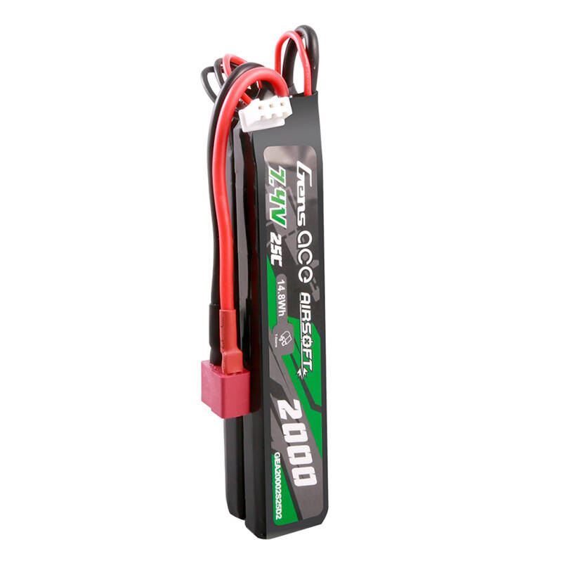 Gens Ace 25C 2000 mAh 2S2P 7,4 V Saddle Airsoft Gun Lipo baterija s Mini Deans(T) utikačem