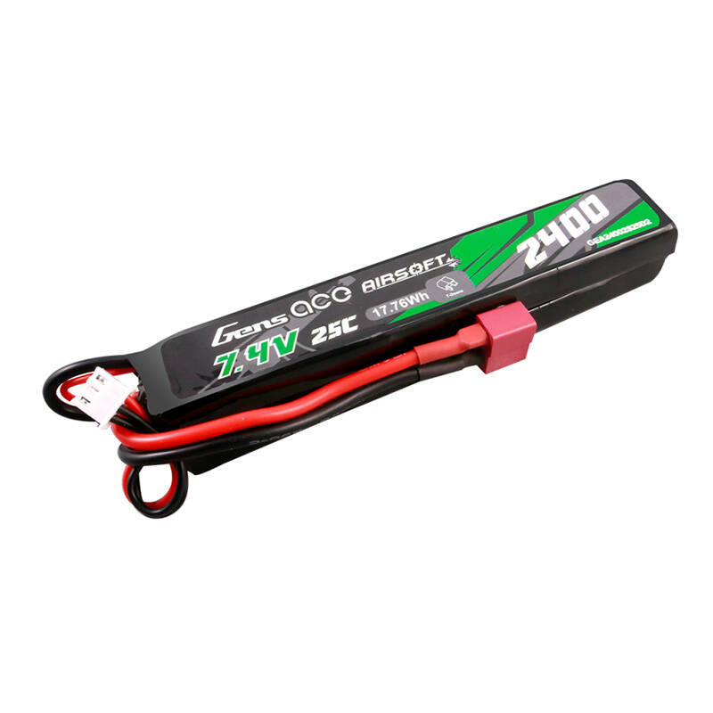 Gens ace 25C 2400 mAh 2S2P 7,4 V Saddle Airsoft Gun Lipo baterija s Mini Deans(T) utikačem