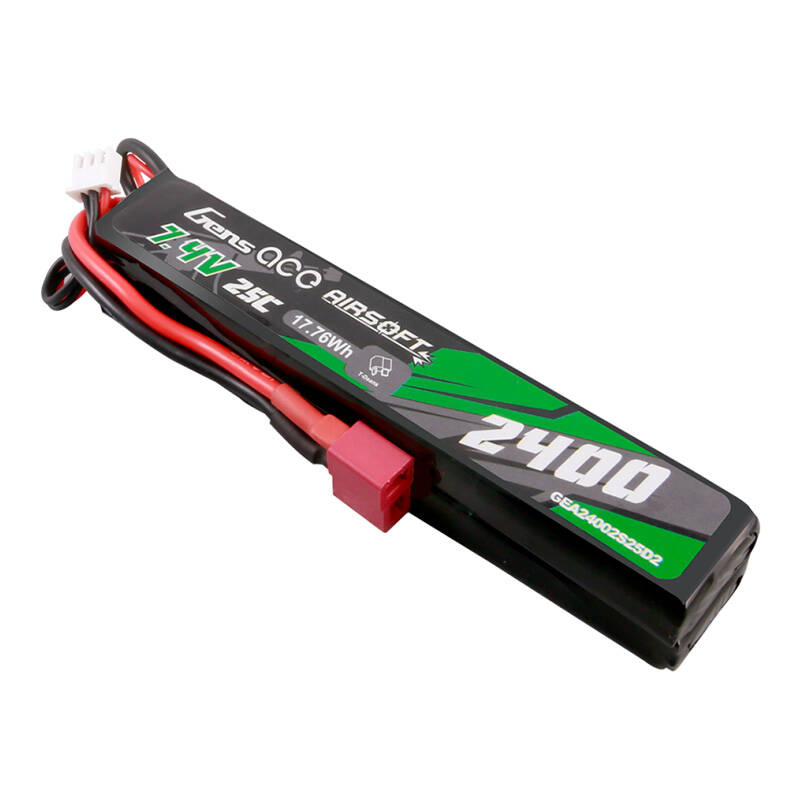 Gens ace 25C 2400 mAh 2S2P 7,4 V Saddle Airsoft Gun Lipo baterija s Mini Deans(T) utikačem