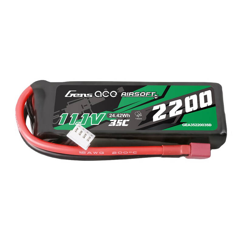 Gens ace 35C 2200 mAh 3S1P 11,1 V Airsoft Gun Lipo baterija s T utikačem