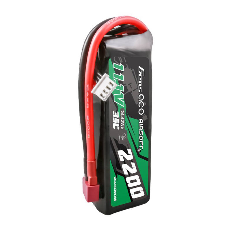 Gens ace 35C 2200 mAh 3S1P 11,1 V Airsoft Gun Lipo baterija s T utikačem