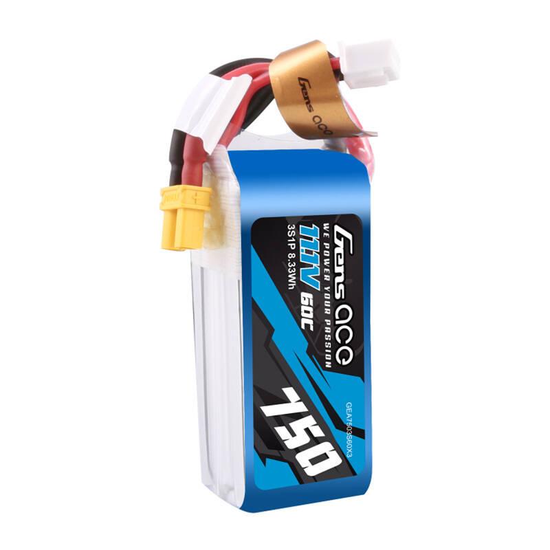 Gens Ace 750mAH 11.1V 60C 3S1P Lipo baterija s XT30 konektorom