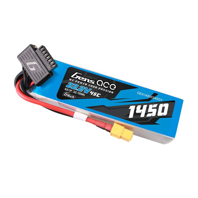 Gens Ace G-Tech 1450mAh 22.2V 45C 6S1P Lipo baterija s XT60 utikačem