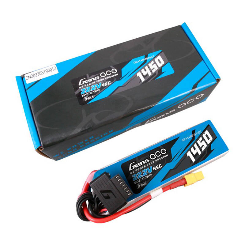 Gens Ace G-Tech 1450mAh 22.2V 45C 6S1P Lipo baterija s XT60 utikačem