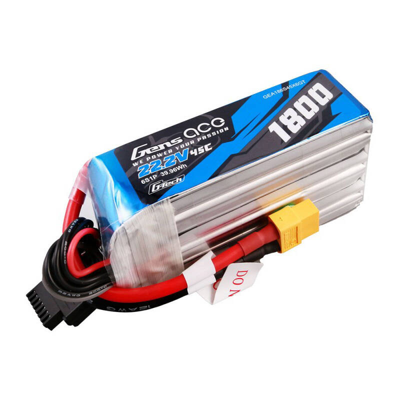 Gens ace G-Tech 1800mAh 22.2V 45C 6S1P Lipo baterija s XT60 utikačem